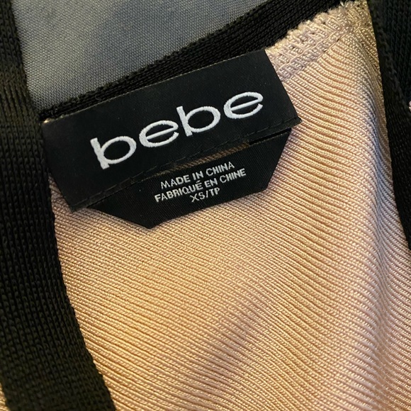 BEBE BLACK AND NEUTRAL BANDAGE DRESS - Picture 7 of 7